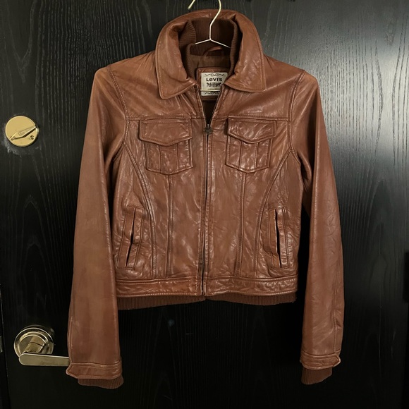 Levi's Genuine Vintage Leather Jacket S Small - Picture 7 of 15